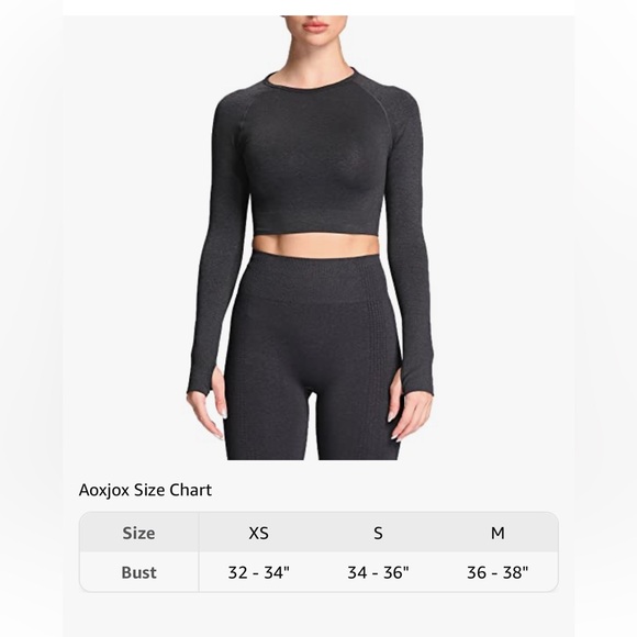 Women’s crop long sleeve work out top - Picture 3 of 11